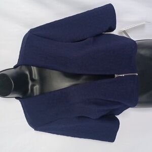 NWT!! Perceptions New York - Navy Blue 3/4 Sleeve - 1/4 Zip Shrug Top - Size L